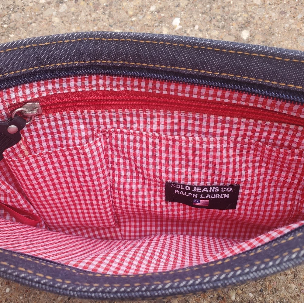 Polo Jeans Co. Ralph Lauren Raffeta Fashion Denim Woman's Face Shoulder Bag RL - Picture 6 of 6